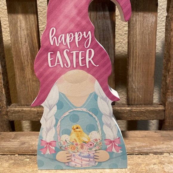 Easter Gnomes Signs For Tier Tray Decor Set Of 2, Happy Easter Gnomes Wood Signs - Picture 15 of 15